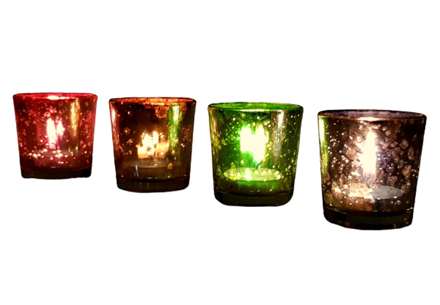eSplanade Tealight Holders, Tea Light Holder Votive Candles Holders (Glass Tealight Set of 4)