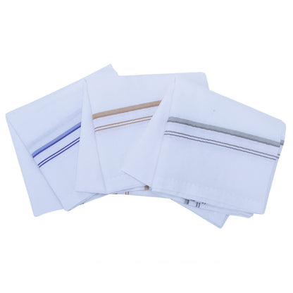 Royal Mart Men's Handkerchiefs - 100% Soft Cotton Hemstitch 17 x 17 Inches