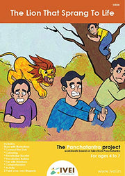 IVEI Panchatantra Story Kids Learning Book - Workbook and 2 DIY magnets - Colouring Activity Worksheets - Creative Fun Activity and Education For Kids - The Lion That Sprang To Life - Age 4 to 7 Years