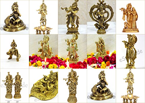 eSplanade - Lord Krishna Kishan Gopal Gopala Murti Idol Statue Sculpture - Brass - 9.5"