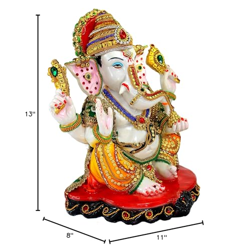 eSplanade Resin Ganesh Ganesha Ganpati Murti Idol Statue Sculpture (13") | Pooja Idols | Home Decor