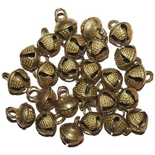 eSplanade 100 Pcs Indian Brass Anklets/Ghungroo Bells Loose Beads Bellydance Music Classes Craft gold