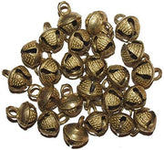eSplanade 100 Pcs Indian Brass Anklets/Ghungroo Bells Loose Beads Bellydance Music Classes Craft gold