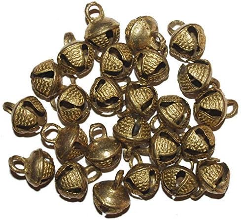 eSplanade 100 Pcs Indian Brass Anklets/Ghungroo Bells Loose Beads Bellydance Music Classes Craft gold