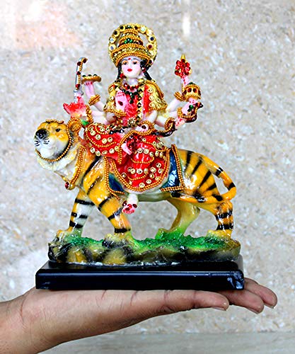 eSplanade Maa Durga Mata Rani Statue Idol for Home Mandir (8") | Navratri Pooja | Durga Maa - Resin - Multicolour