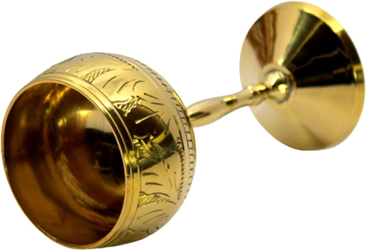 ESPLANADE Brass Chalice Goblet Shot Glasses Wine Coupes Glasses - 4.5" Inches Height