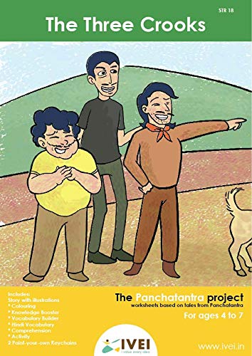 IVEI Panchatantra Workbook & DIY Keychains - The Three Crooks Learning Activity for Kids Ages 4-7