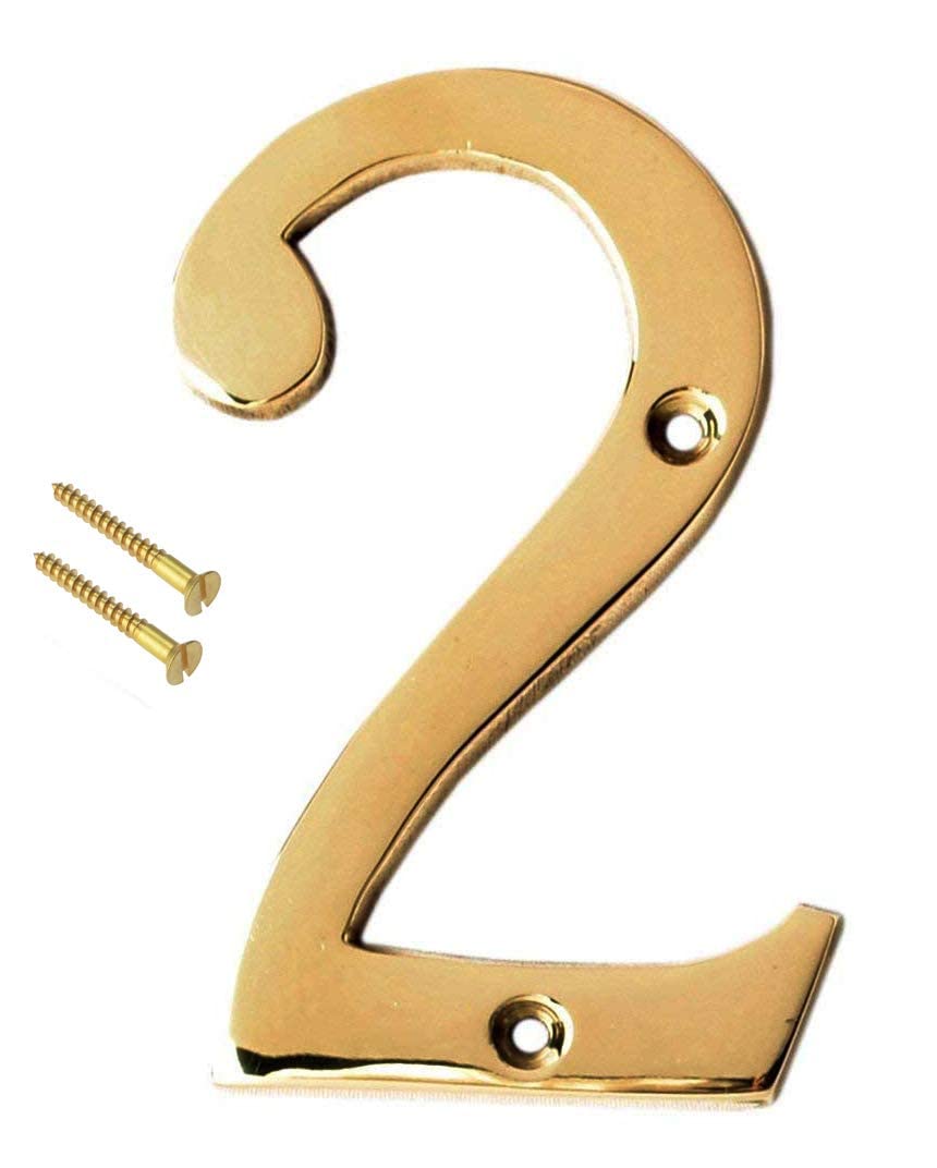 eSplanade 4" Brass House Hotel Door Number Plaque Numeric Numerical Digit 0-9