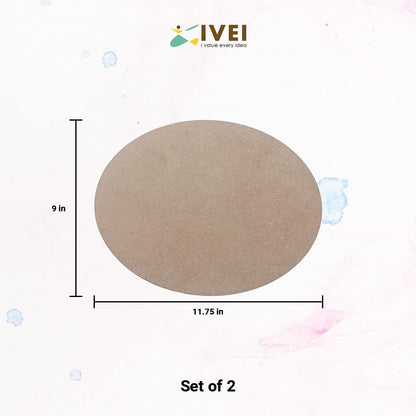 IVEI DIY Wood Sheet Craft - MDF Cutouts Oval Shaped - Curved Painting Wooden Sheet Craft - Set of 2 for Decoupage MDF Plains, Resin Art Work & Decoration