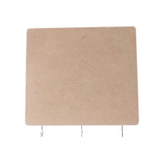 IVEI MDF DIY Blank Key Holder Base Wood Sheet Craft - MDF Plain Wooden Rectangular Key Holder Cutouts with 3 Hooks (Brown)