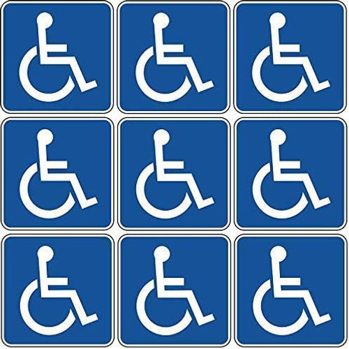 eSplanade Handicap Wheelchair Disabled Sign Sticker Decal - Easy to Mount Weather Resistant Long Lasting Ink Size (3.5