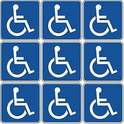 eSplanade Handicap Wheelchair Disabled Sign Sticker Decal - Easy to Mount Weather Resistant Long Lasting Ink Size (3.5" x 3.5")