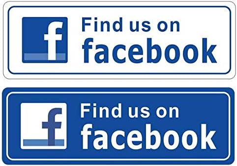 eSplanade FIND US ON Facebook Sign Sticker Decal - Easy to Mount Weather Resistant Long Lasting Ink Size (9" x 3")