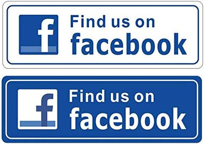 eSplanade FIND US ON Facebook Sign Sticker Decal - Easy to Mount Weather Resistant Long Lasting Ink Size (9" x 3")