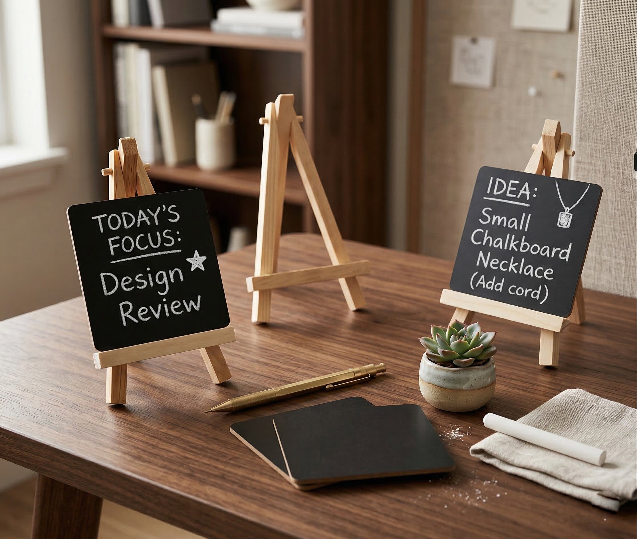 IVEI Mini Chalkboard Easel - Set of 6 | Tabletop Display Board for Café, Wedding, Party & Office Decor
