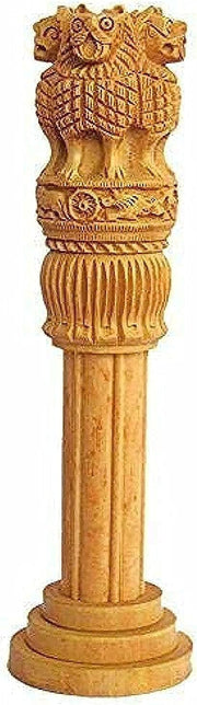 eSplanade Wooden Ashok Stambh/Ashoka Stambh (Stoop) Pillar | National Emblem India Memento Statue Showpiece - Gift for Home Decorative, Office, Table Decoration