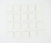 IVEI DIY MDF Wooden Square Magnet with Primer- Plain MDF Fridge Magnet Cutouts , Unfinished Magnets for Painting Wooden Sheet Craft, Decoupage, Resin Art Work & Decoration - Set of 20