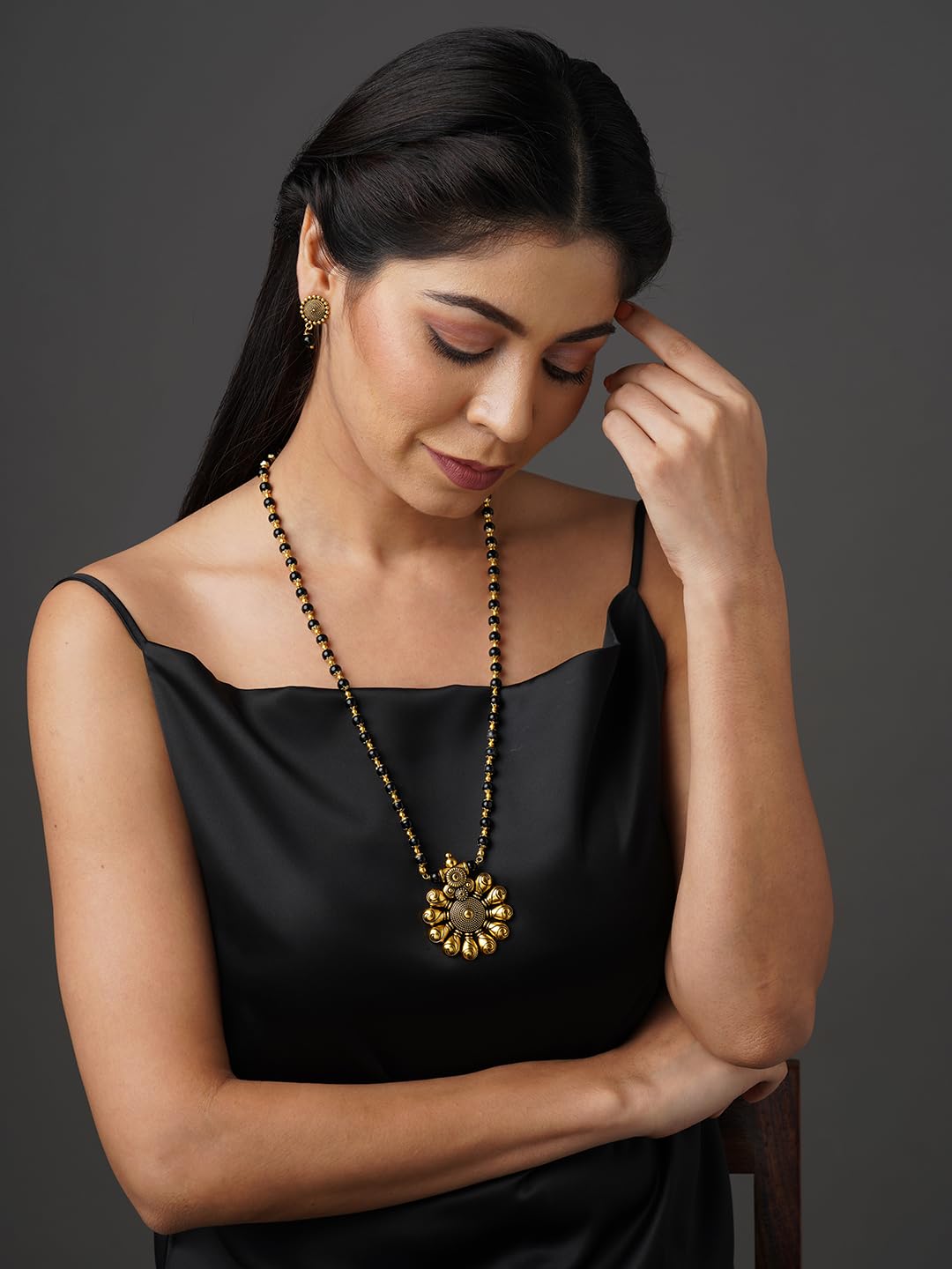 Binni s Wardrobe Oxidized Jewellery Set (Necklace, Earings, Womens), Metal, No Gemstone