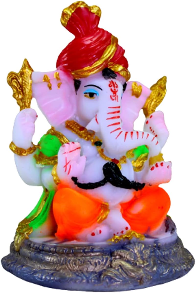 eSplanade Resin Ganesh Ganesha Ganpati Murti Idol Statue Sculpture - 6 inches | Pooja Idols | Home Decor