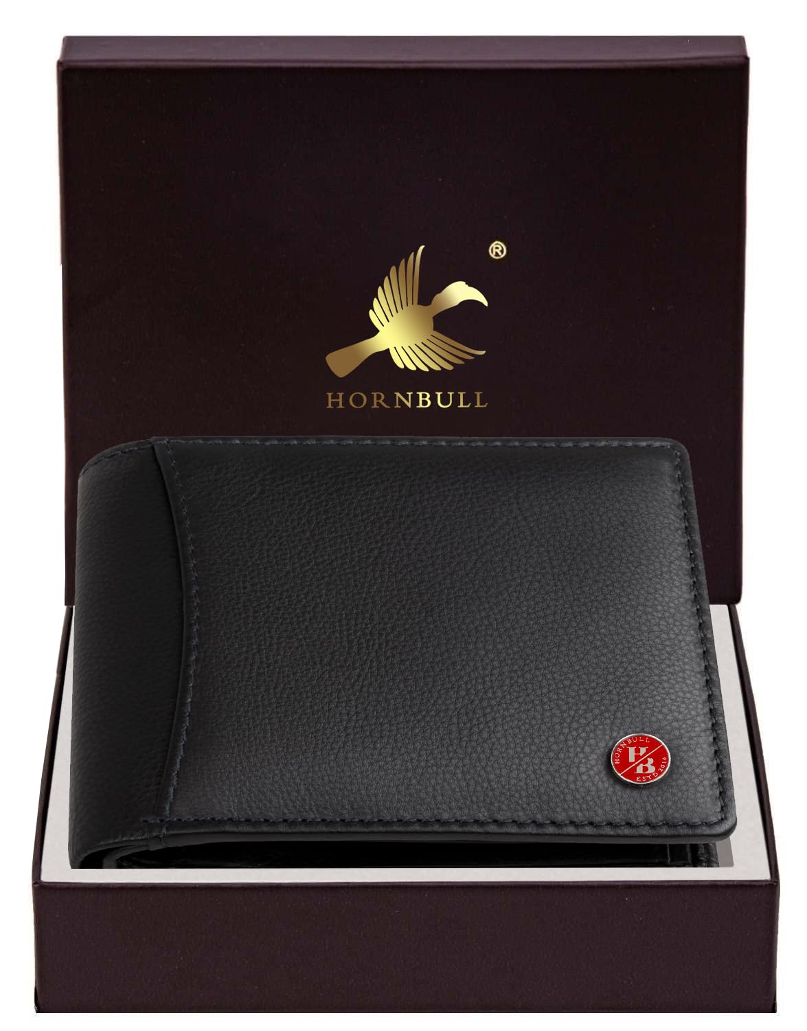 HORNBULL Themes Black RFID Blocking Leather Wallet for Men | Wallets Men Leather