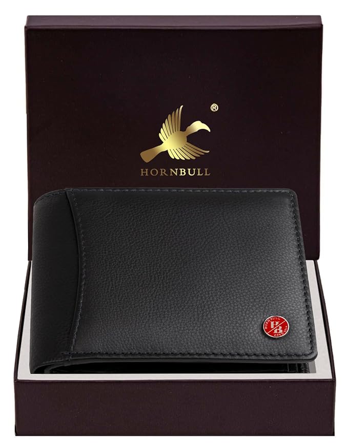 HORNBULL Migul Black Leather Wallet for Men
