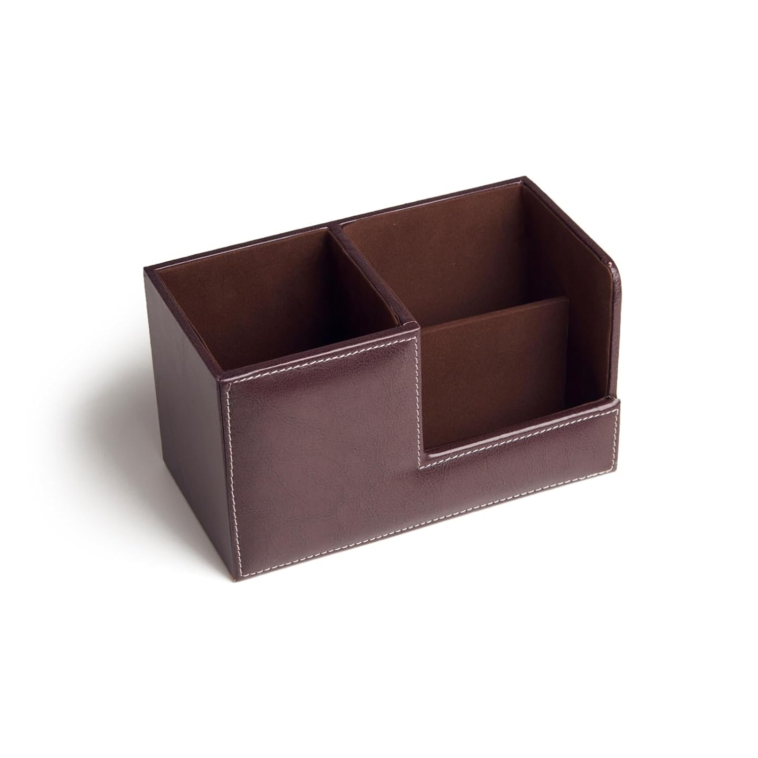 IVEI Faux Leather Pen Stand for Table, Multiple Compartments Desk Organiser Office Table, Slot for Business Cards, Premium Pen Holder, Elegant Office Desk Decorative Items, Stylish Gifts for Men