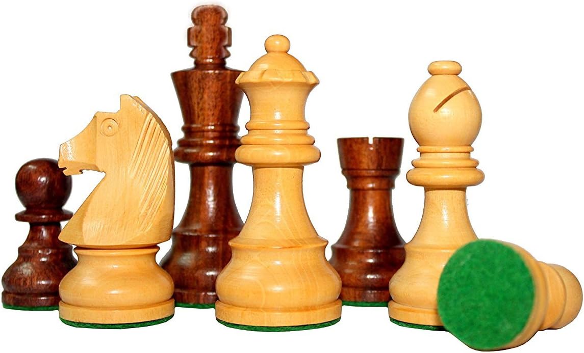 StonKraft 10" x 10" Wooden Chess Game Board Set + Wooden Chess Pieces