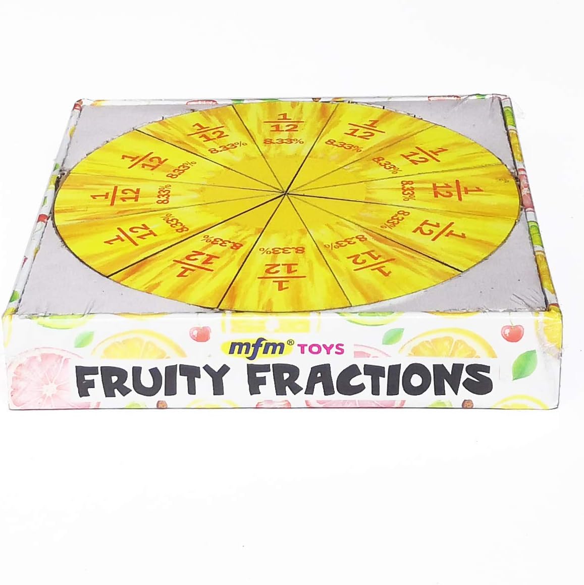 MFM Toys Fruity Fraction (Fractions & Percentage Circles) ~ Magnetic Maths Manipulatives for Classroom/Home Fraction Circles Teacher aids