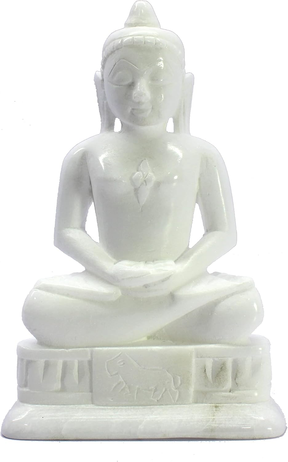 eSplanade Marble Stone Mahaveer Jain ji Mahavir Swami Murti Statue Idol Sculpture - 4.5" Inches (Small Size)