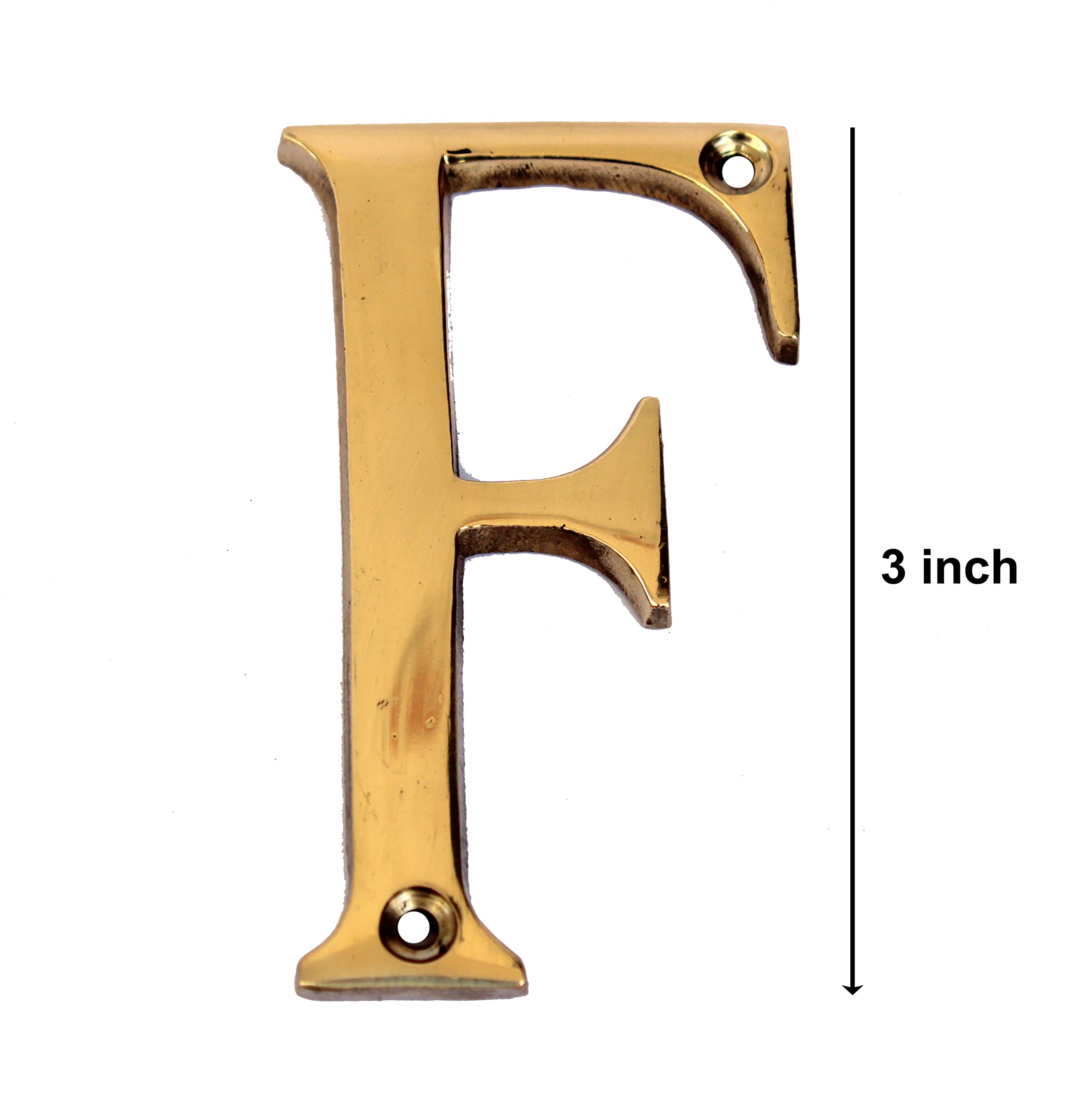 eSplanade - Brass House Hotel Door Name Alphabets - Wall Door Plaque Letter Alphabets - 3" Inches - Golden ("All Alphabet-3")