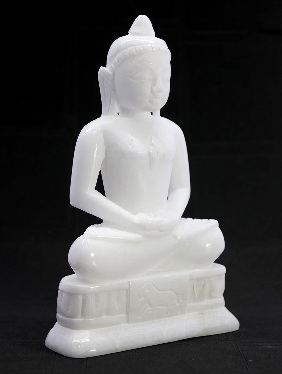 eSplanade Mahaveer Jain Mahavir Swami Murti Statue Idol Sculpture - Marble Stone - 6.5" Inches - White