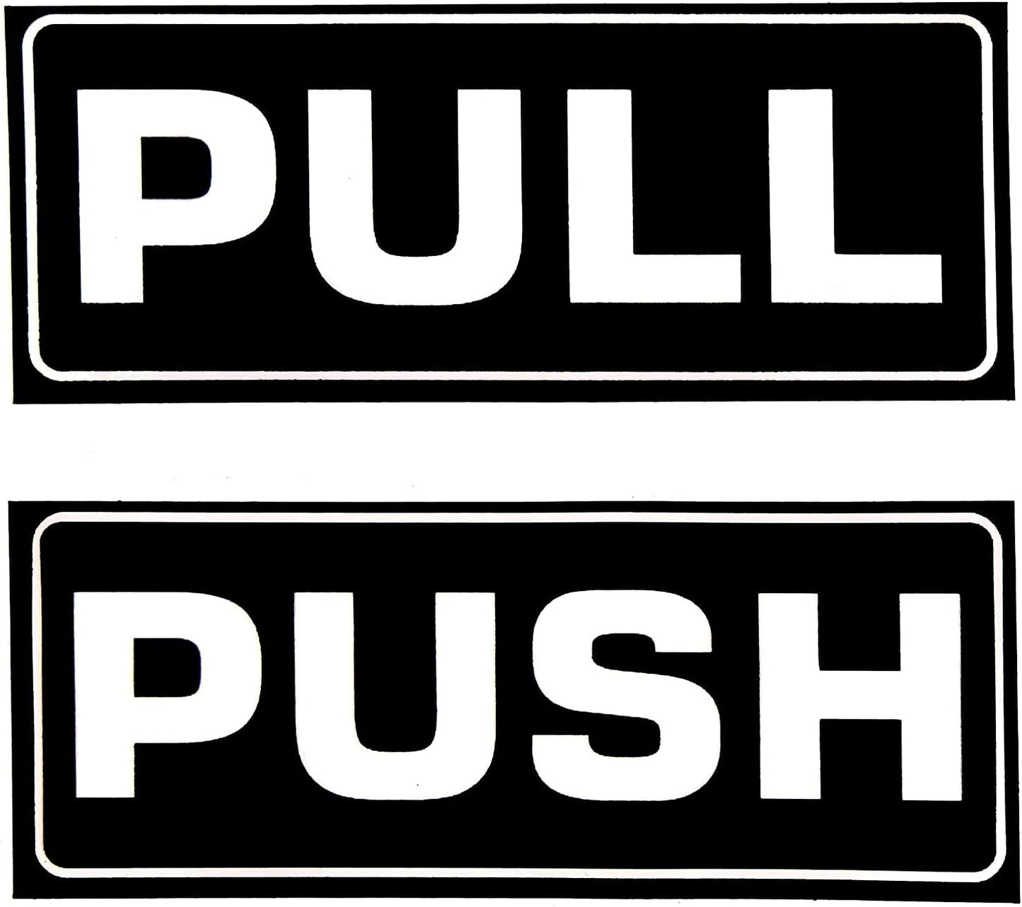 eSplanade Push Pull Door Decal Stickers Sign - Easy to Mount Weather Resistant Long Lasting Ink (Size 5" x 2")