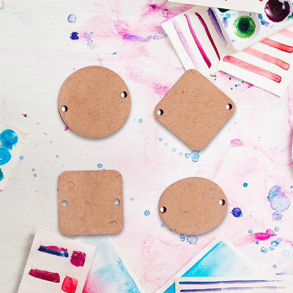 IVEI DIY MDF Cutouts of Rakhi/Friendship Band for Rakshabandan, Festivals - Plain MDF Blanks Cutouts for Painting Wooden Sheet Craft, Decoupage, Resin Art Work & Decoration - Set of 20