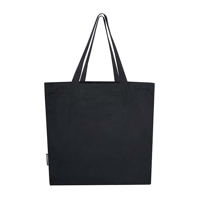 SKAPADORO Canvas Big Zip Handbag Tote,100% Cotton, Inner pocket, Unisex Embroidered Comfortable Bag for Travel Office Beach Shopping, Easy to Wash Trendy Everyday Shoulder Bag