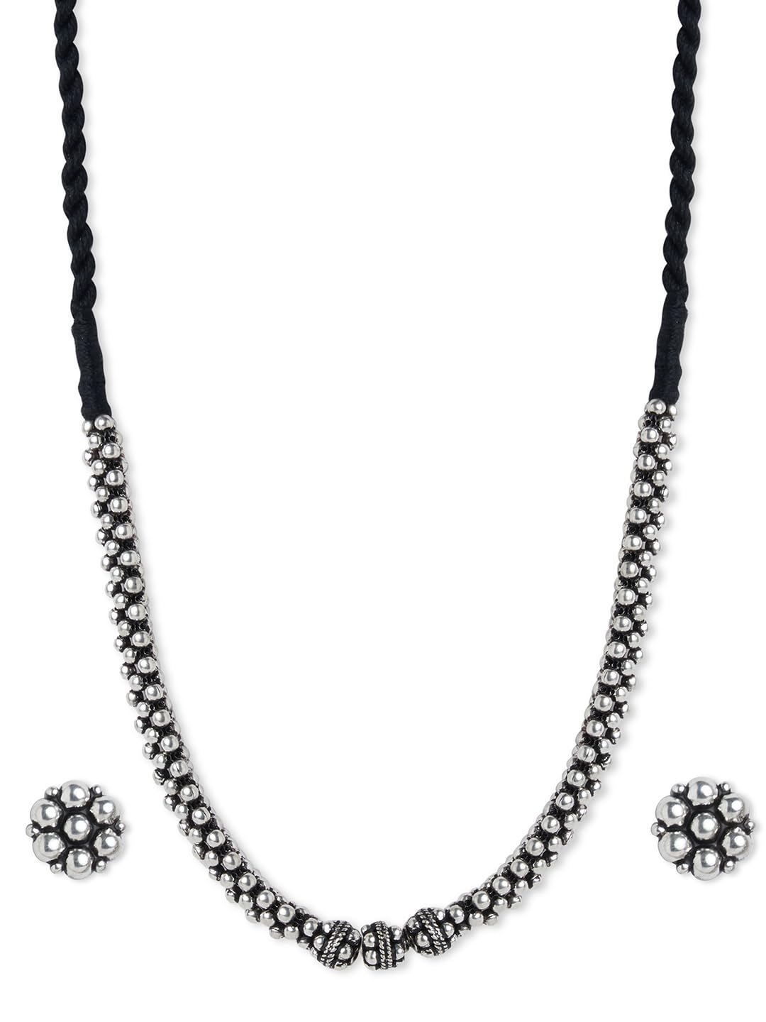 Binni s Wardrobe Oxidized Jewellery Set (Necklace, Earings, Womens), Metal, No Gemstone