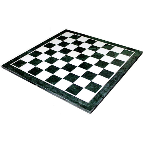 StonKraft Green Marble Chess Board with Inlay Work - Coffee Table Centre Tabletop Without Stand - Decorative Stone Board - Home Decor - 20