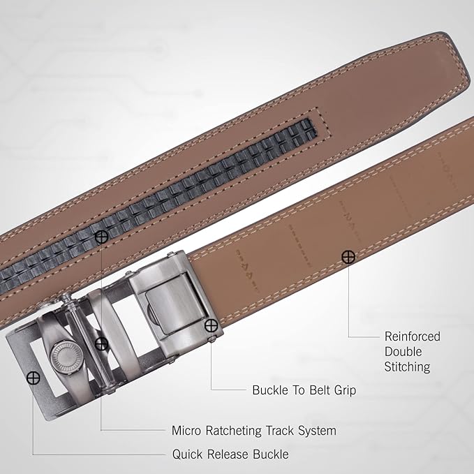 HORNBULL Riga Leather Belt for Men | Mens Belt Autolock | Formal and Casual Leather Belt