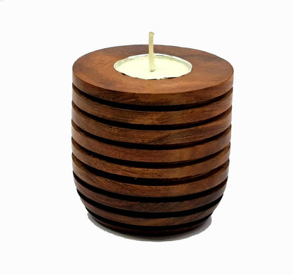 eSplanade Wooden Tealight Candle Holder Votive Holder - 2.9" Inches - Brown