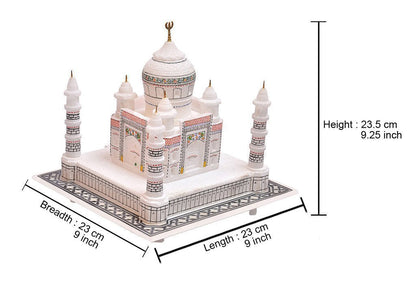 StonKraft Marble Taj Mahal Tajmahal Replica Model Agra India Souvenir Collection (9" x 9" Inch)