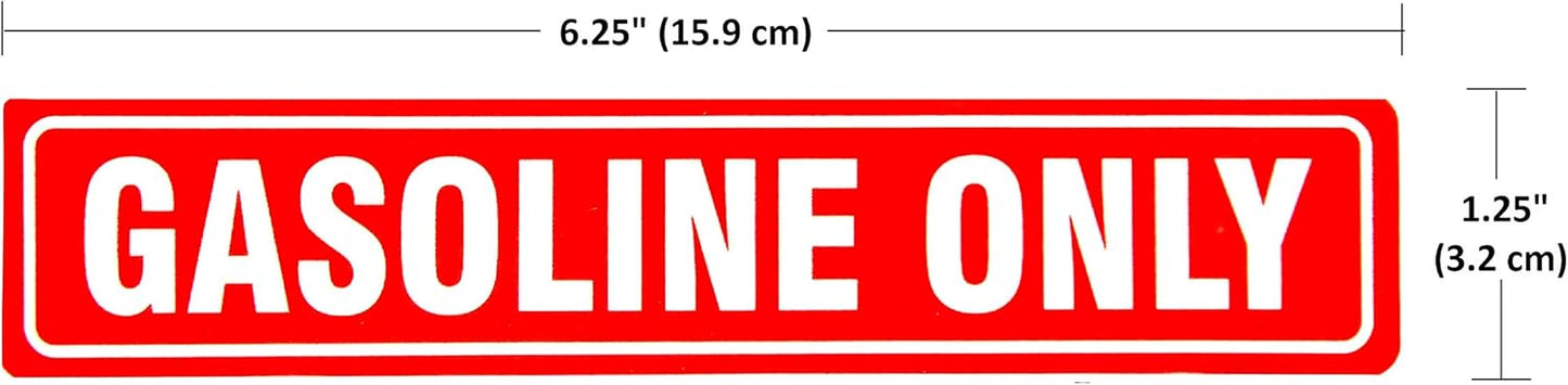 eSplanade Gasoline ONLY Sign Label Sticker Decal Sign - Easy to Mount Weather Resistant Long Lasting Ink Size (6.25" x 1.25")