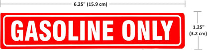 eSplanade Gasoline ONLY Sign Label Sticker Decal Sign - Easy to Mount Weather Resistant Long Lasting Ink Size (6.25" x 1.25")