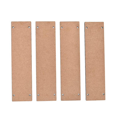 IVEI DIY Wood Sheet Craft - MDF Cutouts Hangings Rectangular - Plain MDF Blanks Cutouts - Set of 4 with 2 Holes for Painting Wooden Sheet Craft, Decoupage, Resin Art Work & Decoration