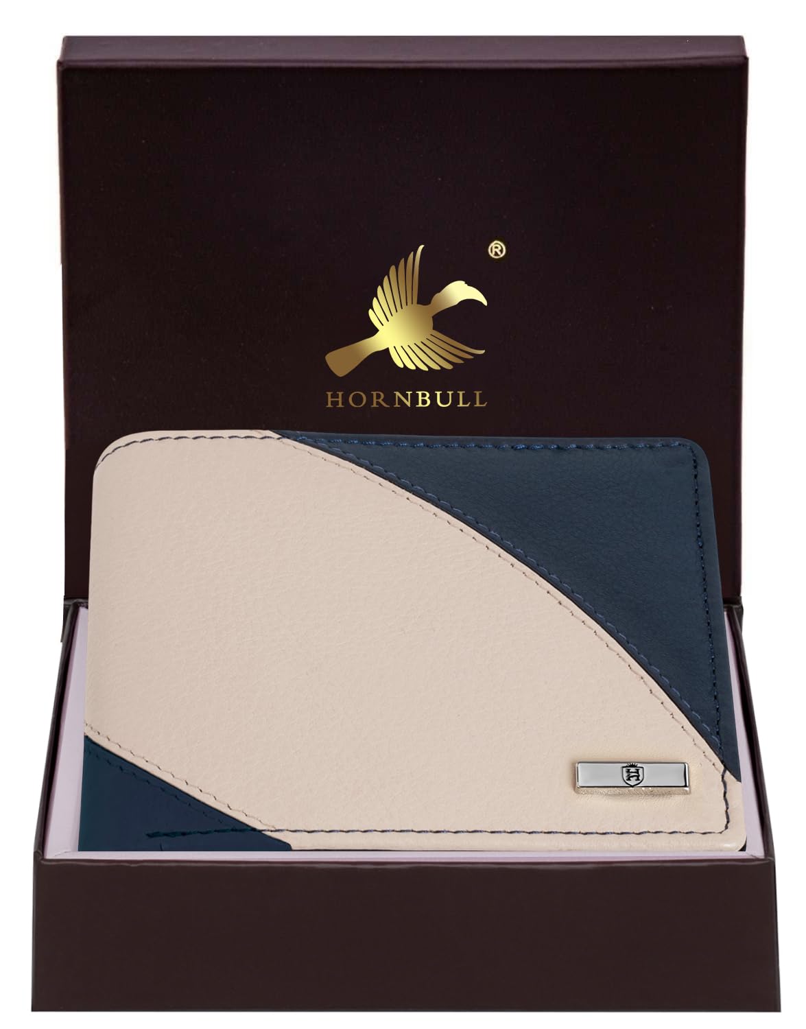 HORNBULL Andy Blue Wallet for Men | Genuine Leather Wallet with RFID Blocking | Gift for Men