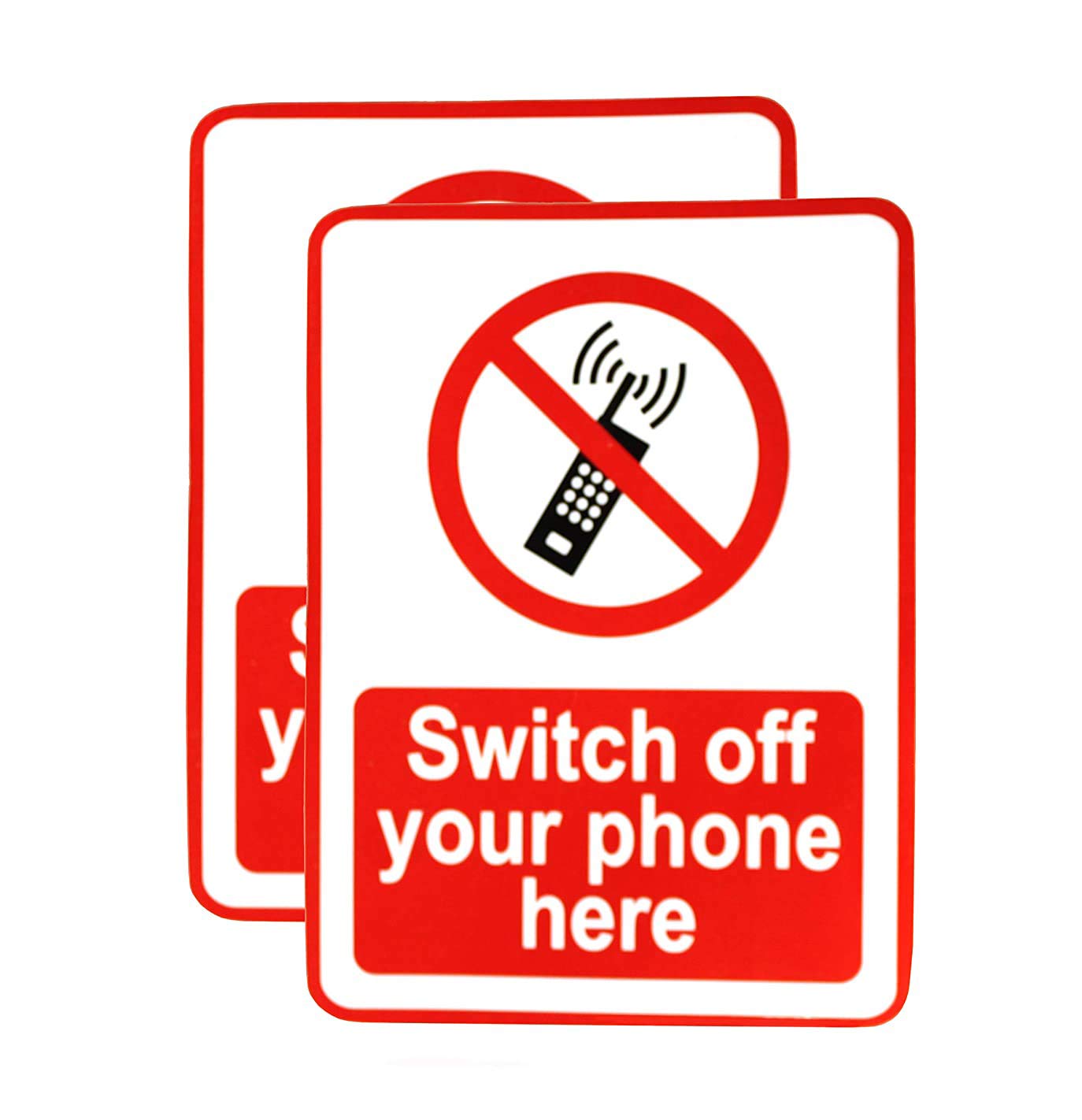 eSplanade Switch Off Your Phone/Mobile | No Mobile Allowed Sign Sticker Decal - Easy to Mount Weather Resistant Long Lasting Ink (Size -7.5"x5.5")