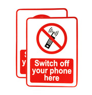 eSplanade Switch Off Your Phone/Mobile | No Mobile Allowed Sign Sticker Decal - Easy to Mount Weather Resistant Long Lasting Ink (Size -7.5"x5.5")