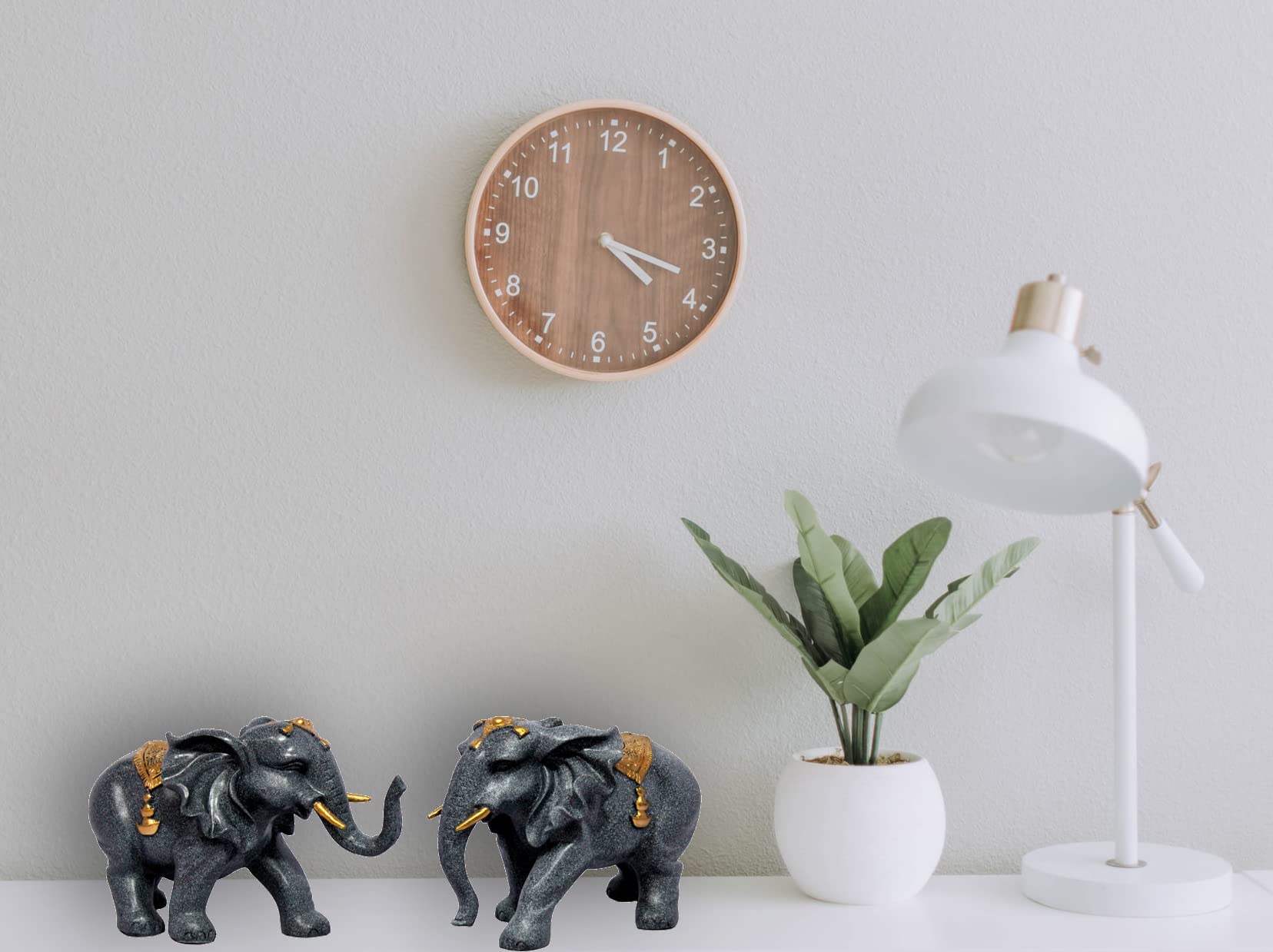 eSplanade Resin Elephant Pair Sculpture or Showpiece Feng Shui Vastu Brings Goodluck Home Decor (1620)