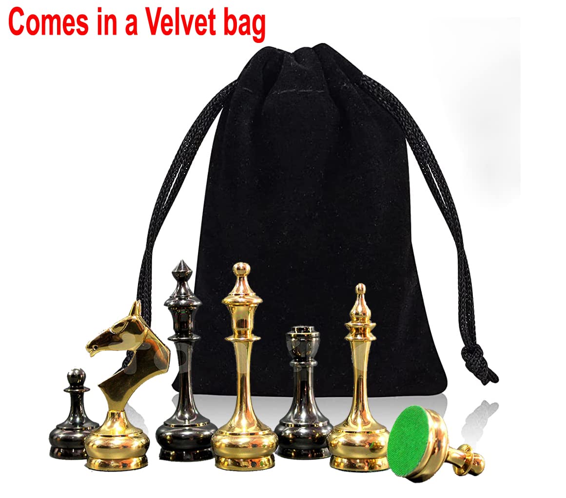 StonKraft Brass Wooden Chess Pieces Pawns Chessmen Figure Figurine Pieces Coins