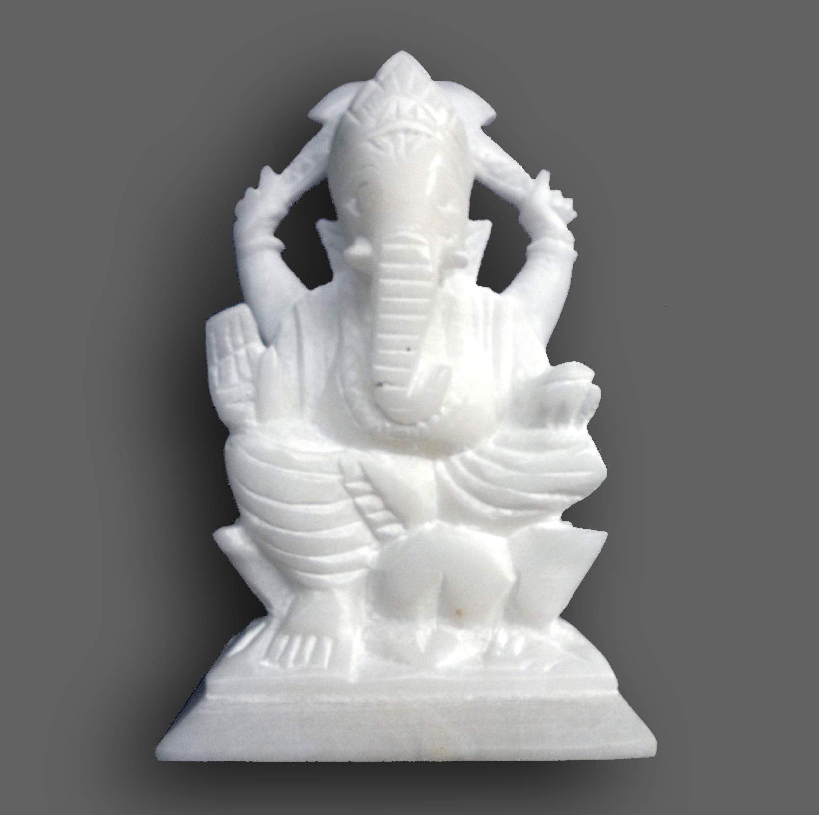 StonKraft Marble Ganesh Ganesha Statue Murti Idol - Left trunk