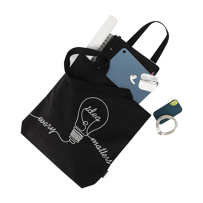 SKAPADORO Canvas Zip Tote - 100% Cotton, Embroidered Tote Bags For Travel, College, Beach, Shopping, Grocery, Easy to Wash Trendy Everyday Shoulder Bag - Dog Lovers & Idea Design