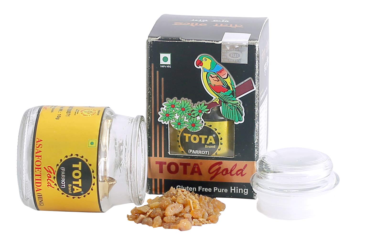 Tota Gold 100% Pure Asafoetida Granules | Natural and Vegan Gluten Free Indian Spice -7gm & 10 gm Hing Asafoetida spice | Best Heeng for Garlic and Onion Substitute
